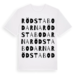 Rödstabodarna ordlek t-shirt – ekologisk bomull t-shirt från Pinshirt