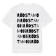 White t-shirt med Rödstamon ordlek t-shirt