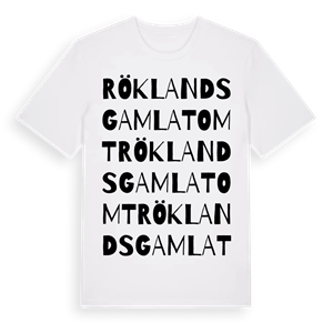 Röklands gamla tomt ordlek t-shirt – ekologisk bomull t-shirt från Pinshirt
