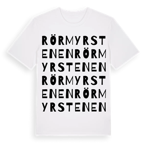 Rörmyrstenen ordlek t-shirt – ekologisk bomull t-shirt från Pinshirt