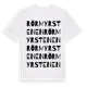 White t-shirt med Rörmyrstenen ordlek t-shirt