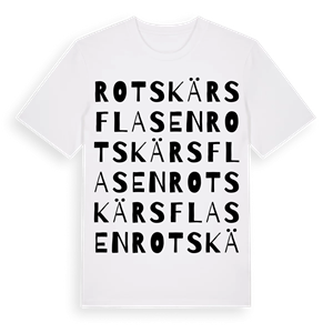 Rotskärsflasen ordlek t-shirt – ekologisk bomull t-shirt från Pinshirt
