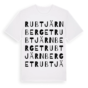 Rubtjärnberget ordlek t-shirt – ekologisk bomull t-shirt från Pinshirt