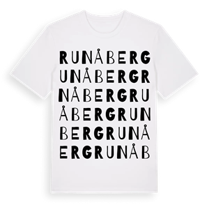 Runåberg ordlek t-shirt – ekologisk bomull t-shirt från Pinshirt