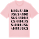 Pink Cotton t-shirt med Rusksand ordlek t-shirt