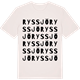 Vintage White t-shirt med Ryssjö ordlek t-shirt