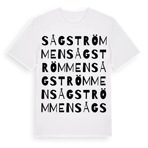 Sågströmmen ordlek t-shirt – ekologisk bomull t-shirt från Pinshirt