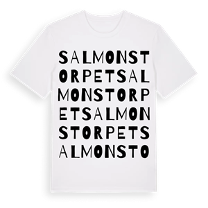 Salmonstorpet ordlek t-shirt – ekologisk bomull t-shirt från Pinshirt