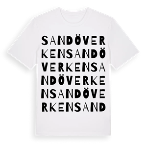 Sandöverken ordlek t-shirt – ekologisk bomull t-shirt från Pinshirt