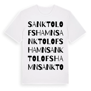 Sankt Olofs hamn ordlek t-shirt – ekologisk bomull t-shirt från Pinshirt