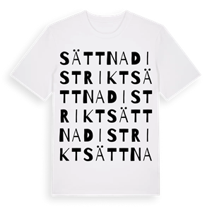 Sättna distrikt ordlek t-shirt – ekologisk bomull t-shirt från Pinshirt