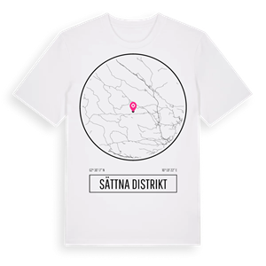 Sättna distrikt t-shirt – ekologisk bomull t-shirt från Pinshirt