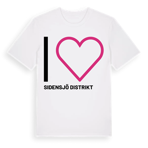 Jag älskar Sidensjö distrikt t-shirt stort tryck – ekologisk bomull t-shirt från Pinshirt