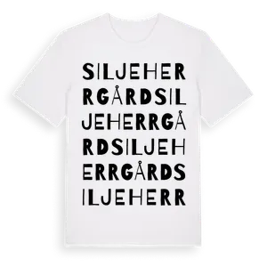 Silje Herrgård ordlek t-shirt – ekologisk bomull t-shirt från Pinshirt