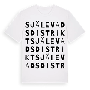 Själevads distrikt ordlek t-shirt – ekologisk bomull t-shirt från Pinshirt