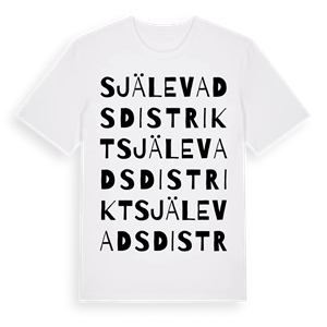 Själevads distrikt ordlek t-shirt – ekologisk bomull t-shirt från Pinshirt