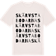 Vintage White t-shirt med Skärvstabodarna ordlek t-shirt