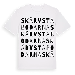 Skärvstabodarna ordlek t-shirt – ekologisk bomull t-shirt från Pinshirt