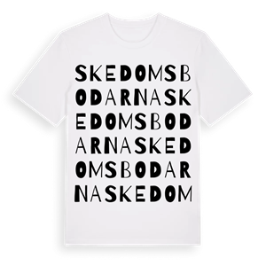 Skedomsbodarna ordlek t-shirt – ekologisk bomull t-shirt från Pinshirt