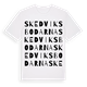 White t-shirt med Skedviksbodarna ordlek t-shirt