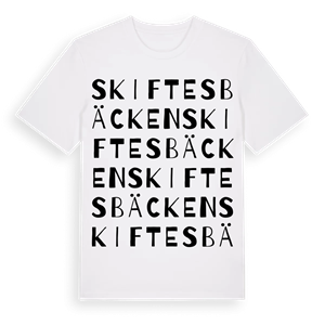 Skiftesbäcken ordlek t-shirt – ekologisk bomull t-shirt från Pinshirt