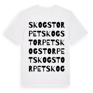 Skogstorpet ordlek t-shirt – ekologisk bomull t-shirt från Pinshirt