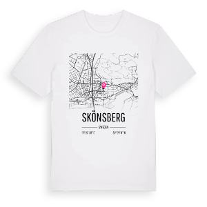 Skönsberg karta t-shirt – ekologisk bomull t-shirt från Pinshirt