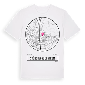 Skönsbergs centrum t-shirt – ekologisk bomull t-shirt från Pinshirt