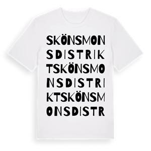 Skönsmons distrikt ordlek t-shirt – ekologisk bomull t-shirt från Pinshirt