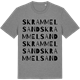 Mid Heather Gray t-shirt med Skrammelsand ordlek t-shirt