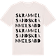 Vintage White t-shirt med Skrammelsand ordlek t-shirt
