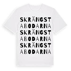Skrängstabodarna ordlek t-shirt – ekologisk bomull t-shirt från Pinshirt