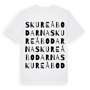 Skureåbodarna ordlek t-shirt – ekologisk bomull t-shirt från Pinshirt