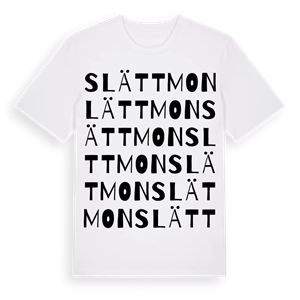 Slättmon ordlek t-shirt – ekologisk bomull t-shirt från Pinshirt