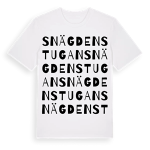Snägdenstugan ordlek t-shirt – ekologisk bomull t-shirt från Pinshirt