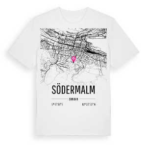 Södermalm karta t-shirt – ekologisk bomull t-shirt från Pinshirt