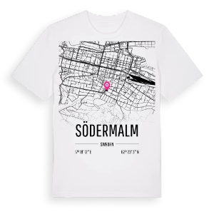 Södermalm karta t-shirt – ekologisk bomull t-shirt från Pinshirt