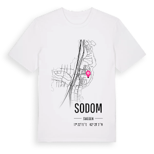 Sodom karta t-shirt – ekologisk bomull t-shirt från Pinshirt