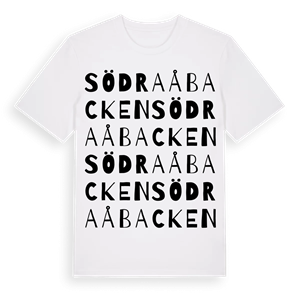 Södra Åbacken ordlek t-shirt – ekologisk bomull t-shirt från Pinshirt