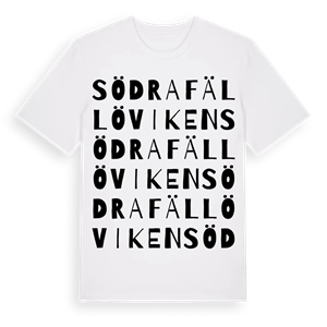 Södra Fällöviken ordlek t-shirt – ekologisk bomull t-shirt från Pinshirt