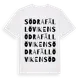 White t-shirt med Södra Fällöviken ordlek t-shirt