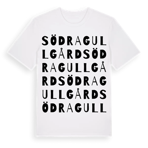Södra Gullgård ordlek t-shirt – ekologisk bomull t-shirt från Pinshirt