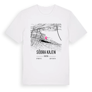Södra kajen karta t-shirt – ekologisk bomull t-shirt från Pinshirt