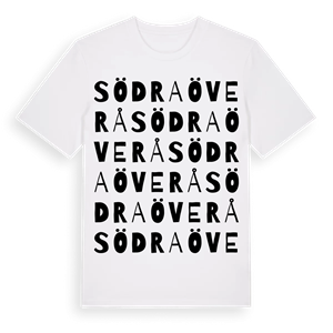 Södra Överå ordlek t-shirt – ekologisk bomull t-shirt från Pinshirt