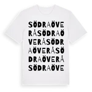 Södra Överå ordlek t-shirt – ekologisk bomull t-shirt från Pinshirt