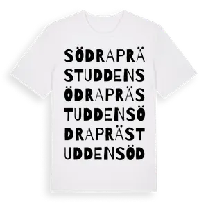 Södra Prästudden ordlek t-shirt – ekologisk bomull t-shirt från Pinshirt