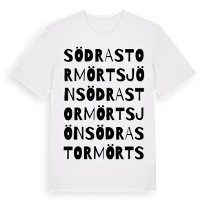 Södra Stormörtsjön ordlek t-shirt – ekologisk bomull t-shirt från Pinshirt