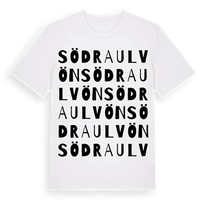 Södra Ulvön ordlek t-shirt – ekologisk bomull t-shirt från Pinshirt