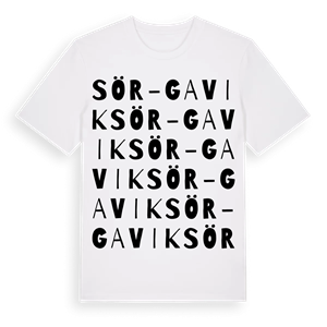 Sör-Gavik ordlek t-shirt – ekologisk bomull t-shirt från Pinshirt
