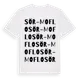 White t-shirt med Sör-Moflo ordlek t-shirt